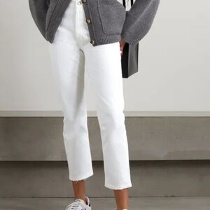 Agolde Riley Frayed Cropped Straight-Leg Jeans 24